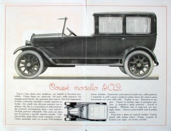 Fiat 502 Coupe Modelprogram 1924 Carbrochure (8974)